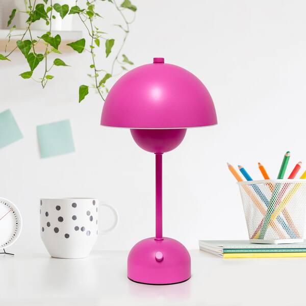 Simple Designs Portable Mushroom Dimming LED Touch Stick Task and  Reading Desk Lamp for Office, Living Room, Bedroom, Hot Pink LD1069-HPK