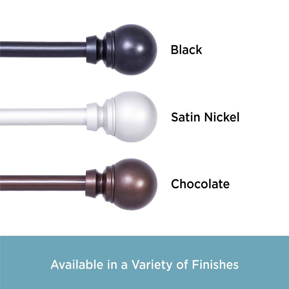 Satin Nickel Adjustable Decorative Curtain Rod 28-48"