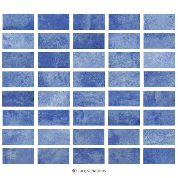 Myst Blue Lava 4 in. x 8 in. Ceramic Wall Take Home Tile Sample