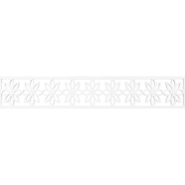 Ekena Millwork Daisy Fretwork 0.375 in. D x 46.625 in. W x 8 in. L PVC Panel Moulding