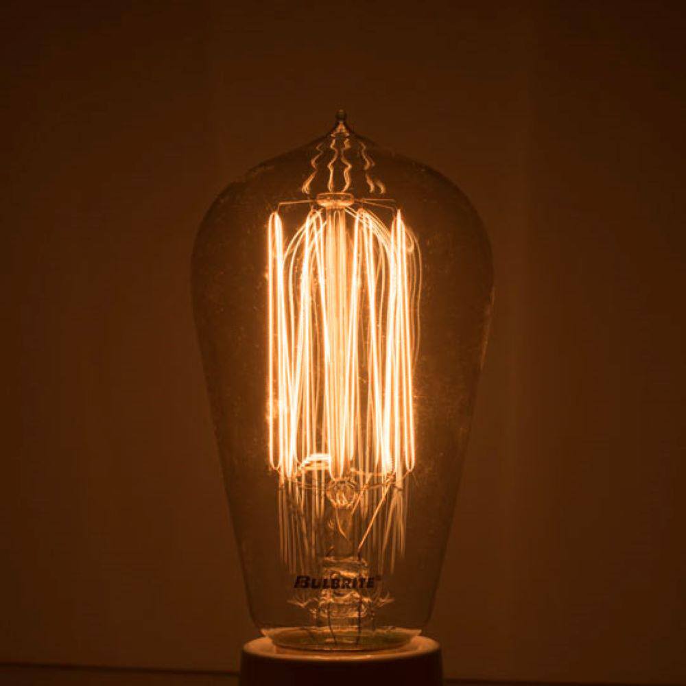 40 Watt Amber Dimmable Edison Squirrel Cage Light Bulb