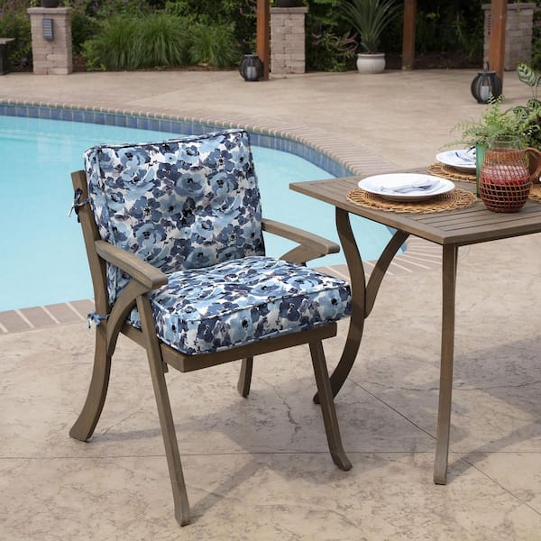 ARDEN SELECTIONS Plush PolyFill 21 in. x 20 in. Outdoor Dining Chair Cushion  in Ashland Black Jacobean TH19587B-D9Z1 - The Home Depot