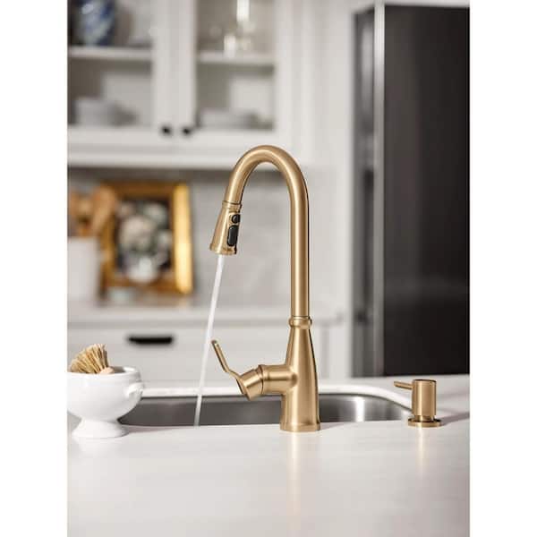 MOEN Nolia Bronzed Gold 16.57 in. H Pull Down Sprayer Kitchen