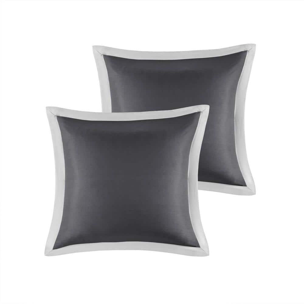 Silver Jacquard Queen Bed in a Bag Set with Microfiber Sheets