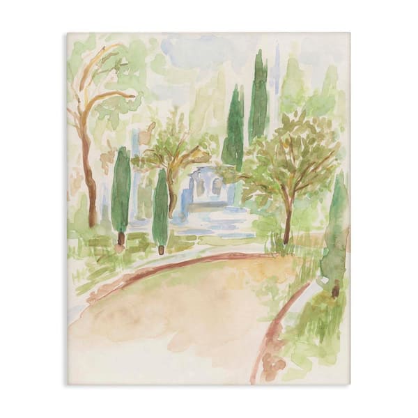 Stupell Industries Path to Cottage Abstract by June Erica Vess Unframed Nature Graphic Art Print 20 in. x 16 in.