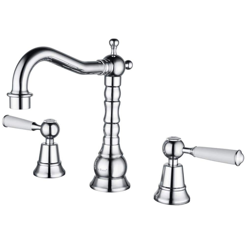 Pia Ricco 8 in. Widespread Double Handle Bathroom Faucet in Chrome WSF ...