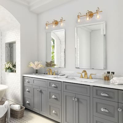 Gold Vanity Lighting The Home Depot - Matching Vanity And Ceiling Bathroom Lights