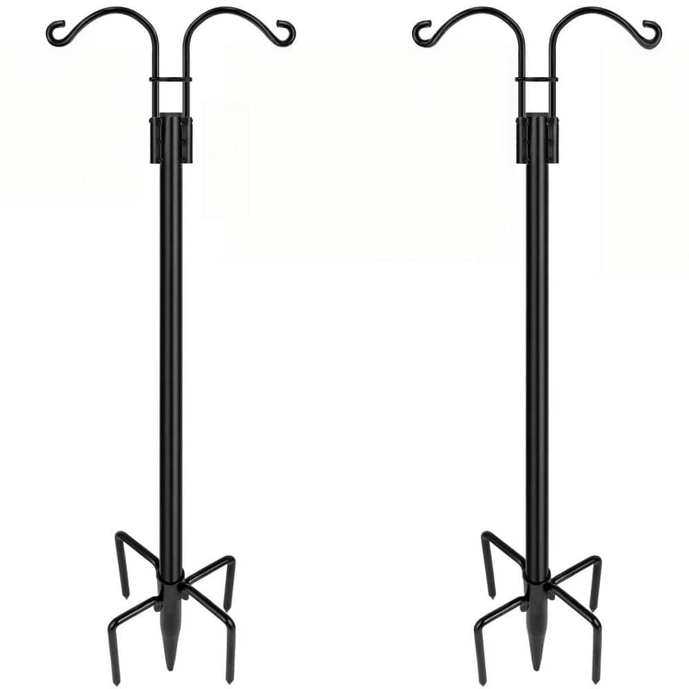 2-Count 92 in. Metal Double Shepherds Hooks, Heavy Duty Garden Pole, Garden Plant Hanger Stands with 5 Base Prongs price history on PriceWatchPro