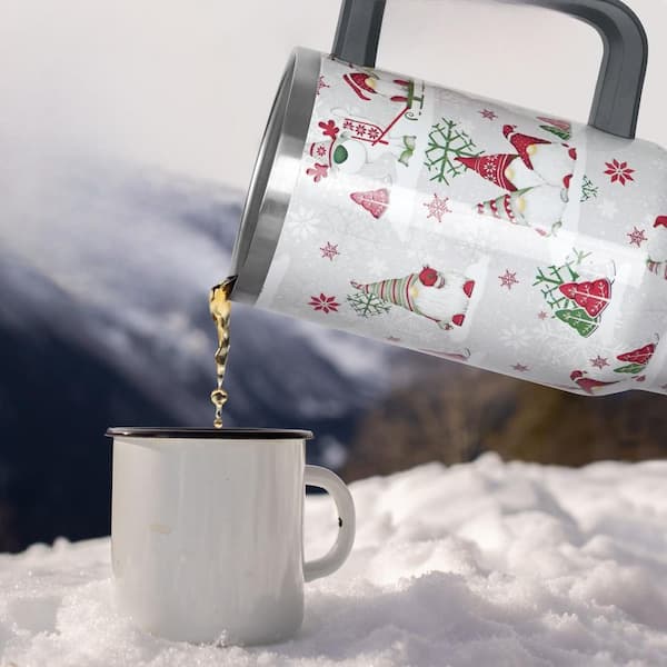 40 oz. Decor Double-Walled Vacuum Insulation Christmas Tumbler, Red and Green Stainless Steel Tumbler, Gifts for Women