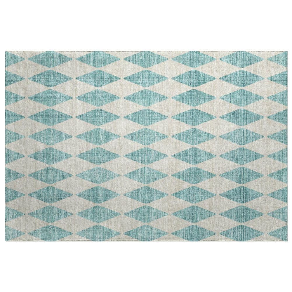 Dream Shag Premium Machine Washable Abstract ADS578 Teal 3 ft. x 4 ft. Area Rug price history on PriceWatchPro