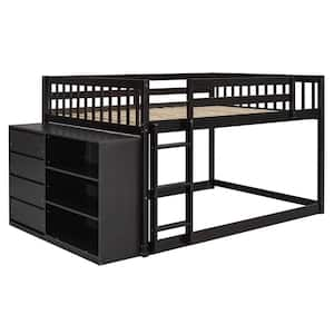 Espresso Full over Full Bunk Bed with 4 Drawers and 3 Shelves