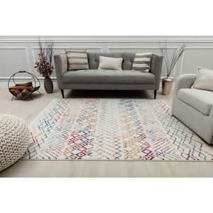 Knox Prismatic Delight White 5 ft. X 7 ft. Area Rug