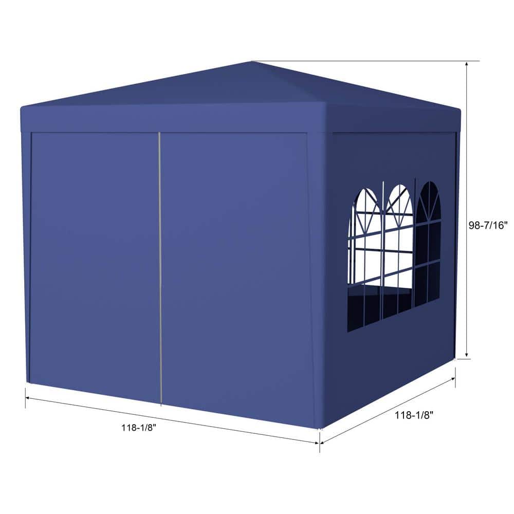 10 ft x 10 ft Blue Polypropylene Outdoor Event Gazebo Tent