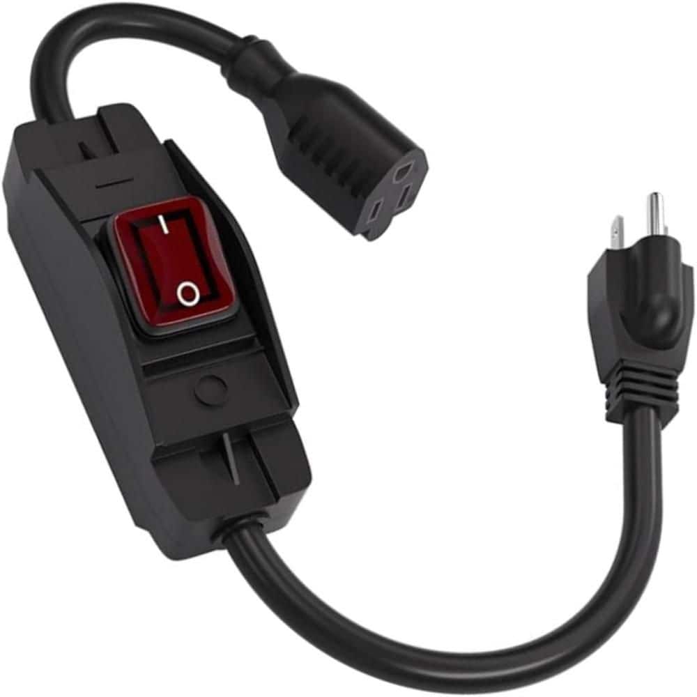 1.5 ft. Black Extension Cord w/ Waterproof On/Off Switch, 14/3 SJTW Heavy-Duty 1875-Watt Power Extension Cable, 3-Prong price history on PriceWatchPro