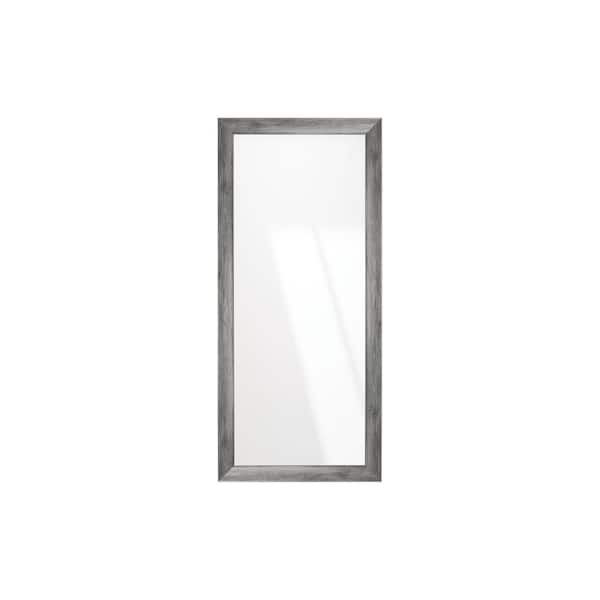 BrandtWorks 32 in. W x 71 in. H Dark Gray Barnwood Framed Wall Mirror