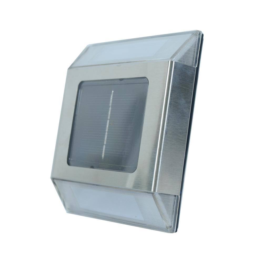 Stainless Steel Solar LED Pathway Lanterns Multipack