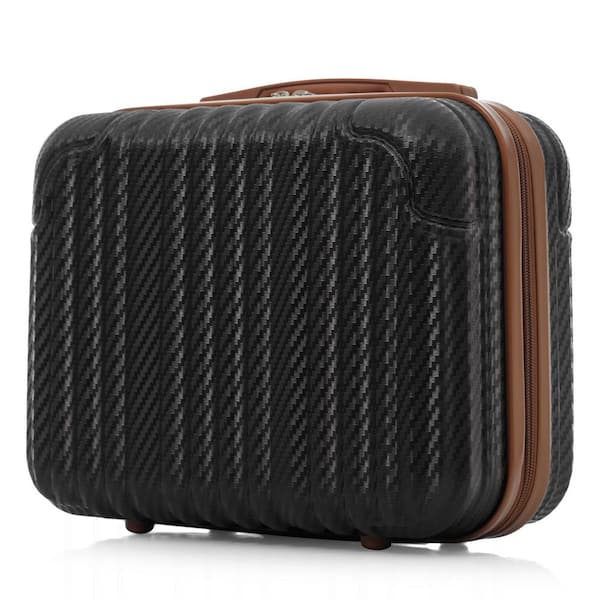LIVACA 6-Piece Black Brown Durable Hardshell ABS Plastic Spinner