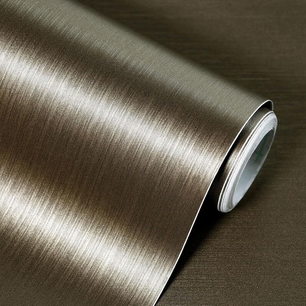 Dark Gold Metallic Textured Peel and Stick Wallpaper Roll (Set of 1 ...