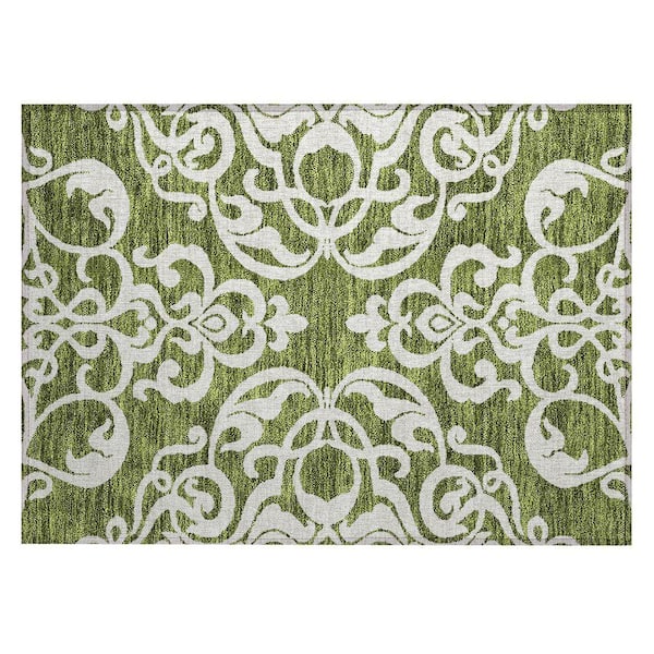 Chantille Machine Washable Indoor/Outdoor Abstract ACN973 Green 1 ft. 8 in. x 2 ft. 6 in. Area Rug