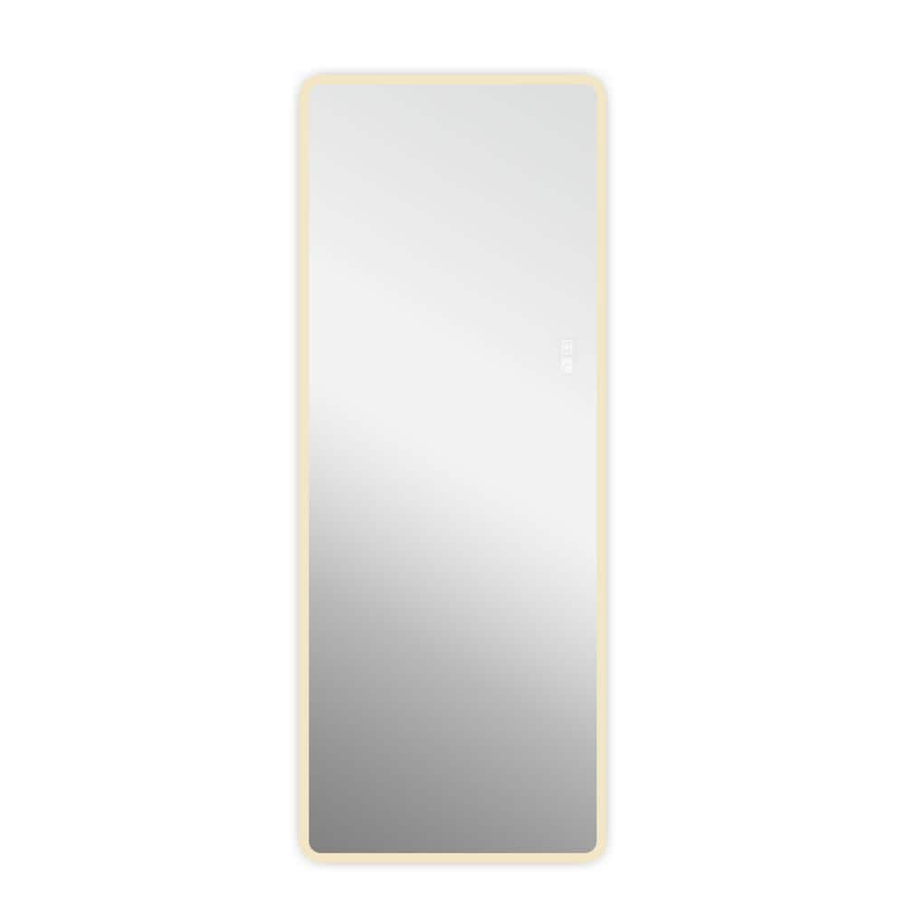 22 in. W x 65 in. H Rectangular Framed LED Full Length Wall Bathroom Vanity