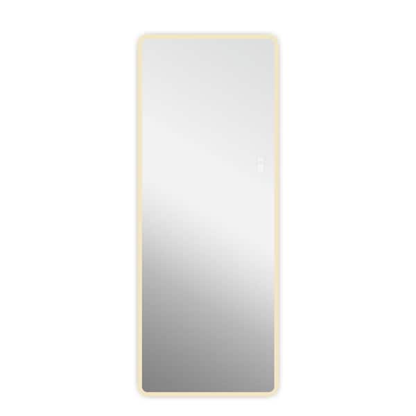 Unbranded 22 in. W x 65 in. H Rectangular Framed LED Full Length Wall Bathroom Vanity Mirror in Silver