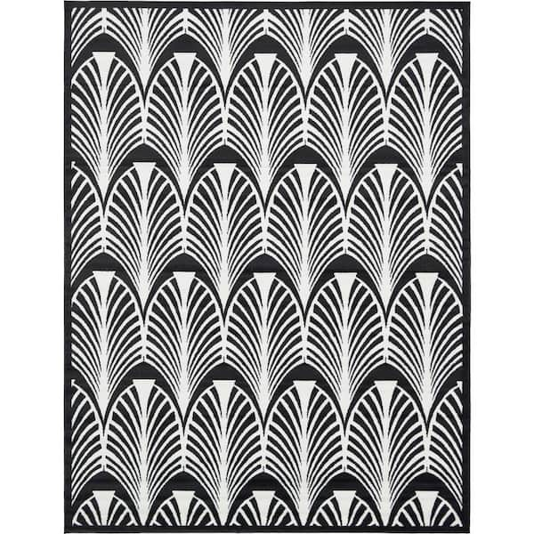 Unique Loom Metro Zebra Black 9' 0 x 12' 0 Area Rug