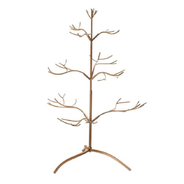 TRIPAR INTERNATIONAL, INC. 25 in. Gold Metal Ornament Tree with Hanging ...