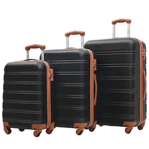 HIKOLAYAE Softside Expandable Luggage Set with TSA Lock and 8-Wheel Spinner  in Elegant Black, 3-Piece P518-TSA-BLK-3 - The Home Depot