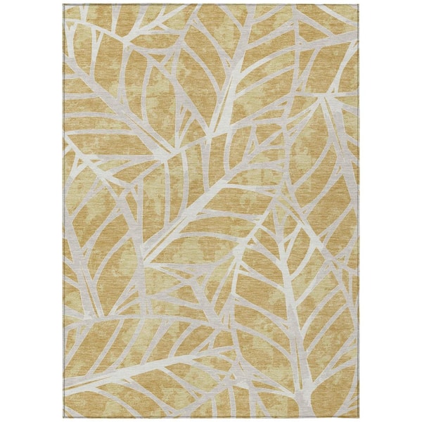 Chantille Machine Washable Indoor/Outdoor Abstract ACN2866 Gold 5 ft. x 7 ft. 6 in. Area Rug