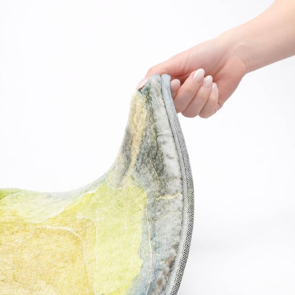 Dream Shag Premium Machine Washable Abstract ADS504 Yellow 2 ft. x 7 ft. Runner Rug