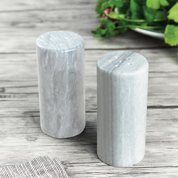 Fox Run Marble Salt and Pepper Shaker, White 48788 - The Home Depot