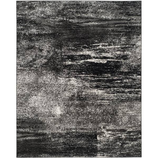 SAFAVIEH Adirondack Silver/Black 11 ft. x 15 ft. Solid Color Distressed Area Rug