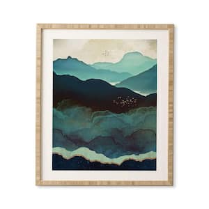 SpaceFrogDesigns Indigo Mountains Framed Abstract Wall Art Print 19 in. x 22.4 in.