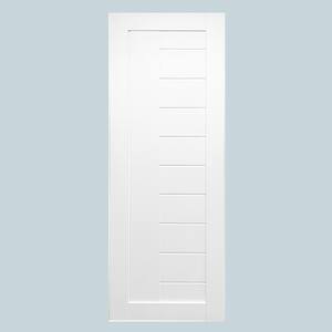 30 in. X 80 in. Tallahassee White Prefinished Frosted Glass 10-Lite Solid Core Wood Interior Door Slab No Bore