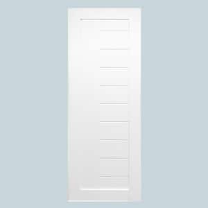 30 in. x 80 in. Tallahassee No Bore Solid Core 10-Lite Frosted Glass White Prefinished Wood Interior Door Slab