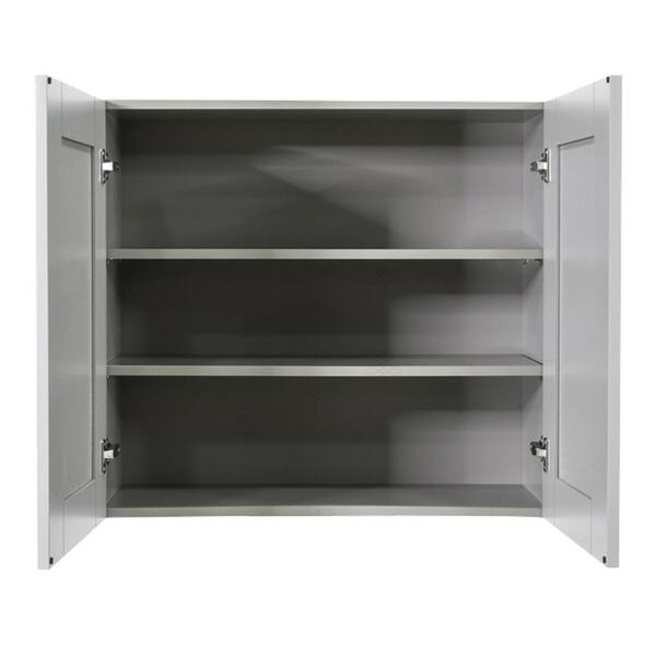 LIFEART CABINETRY Anchester Assembled 36x36x12 in. Wall Cabinet with 2 Doors 2 Shelves in Light Gray