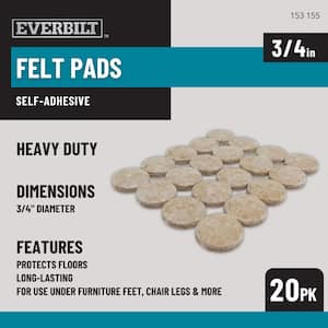 3/4 in. Beige Round Felt Heavy Duty Self-Adhesive Furniture Pads (20-Pack)