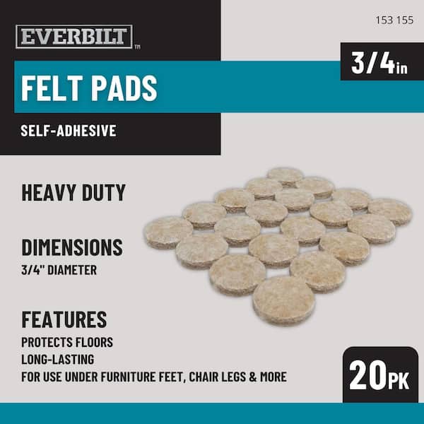 3/4 in. Beige Round Felt Heavy Duty Self Adhesive Furniture Pads (20-Pack)
