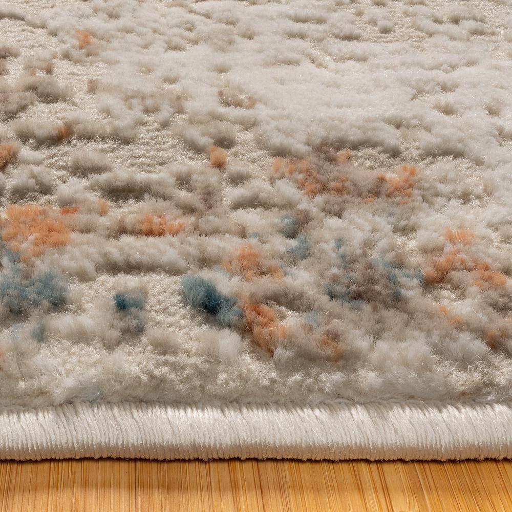 Gray and Beige Tufted Rectangular 8' x 10' Synthetic Area Rug