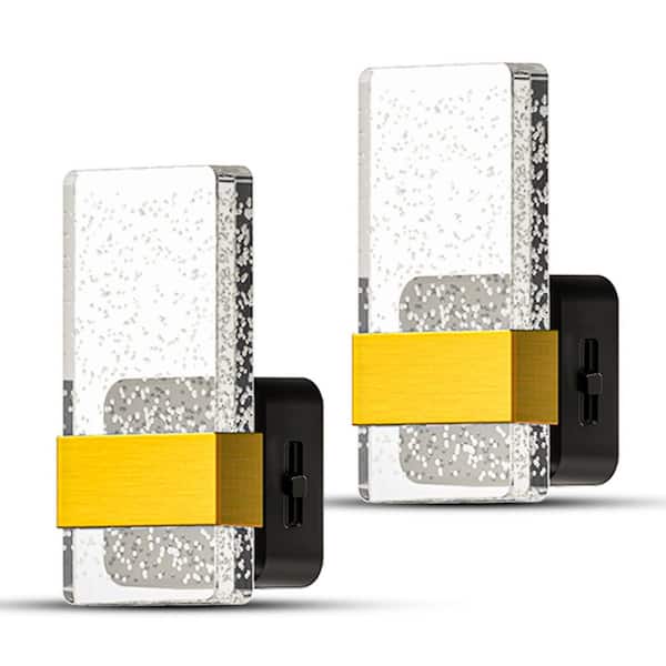 Bubble Design LED Night Light Plug-in, 3000K Dusk-to-Dawn Sensor, Dimmable 0-100LM for Bedroom, Hallway (2-pack)