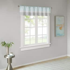 Eastridge 18 in. L x 50 in. W. in Aqua Polyester Light Filtering Valance