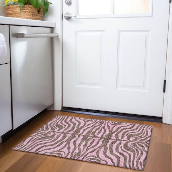 Mayfield Premium Machine Washable Abstract AMF1043 Brown 2 ft. x 3 ft. Area Rug