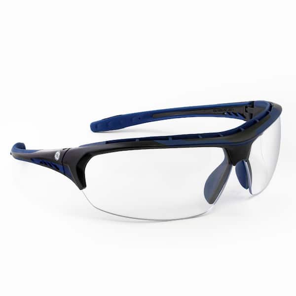 09 Series Black-Indigo/Black-Indigo Frame Glasses w/ Clear Anti-Fog Lens-ANSI Certified GE109CAF