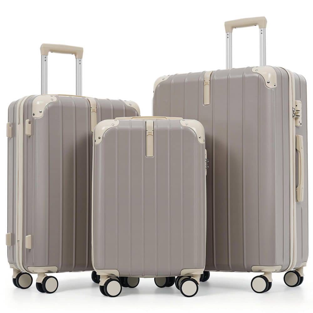 Merax Lightweight Durable 3-Piece Light Gray ABS Plastic Hardshell