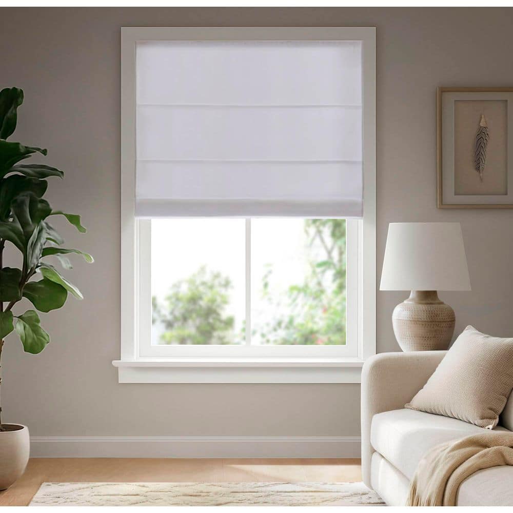 Galen Matte White Cordless Polyester Roman Blind-27 in. W x 64 in. L price history on PriceWatchPro