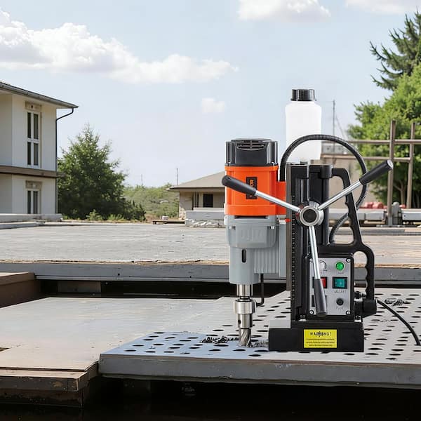 Magnetic Drill Press, 1550W, 2. 4in. Drilling Capacity, 2922 lbf Magnetic Force, Adjustable Speed 0-600 RPM, Morse Taper