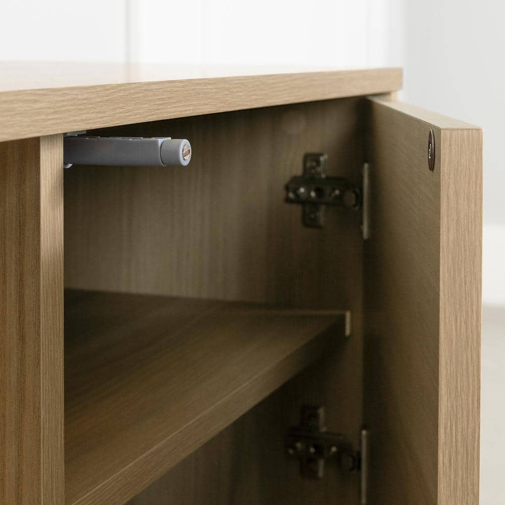 Natural Ash 71" TV Stand with Cabinets and Shelves