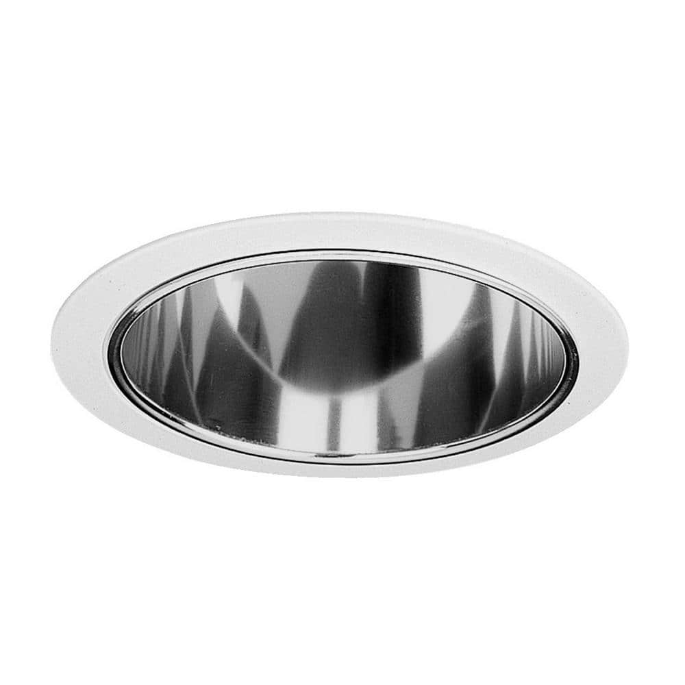 6'' White and Chrome Reflector Recessed Trim