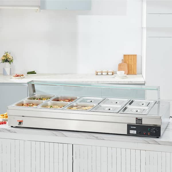 1200w Commercial Food Warmer With Dual 7l Pots Countertop