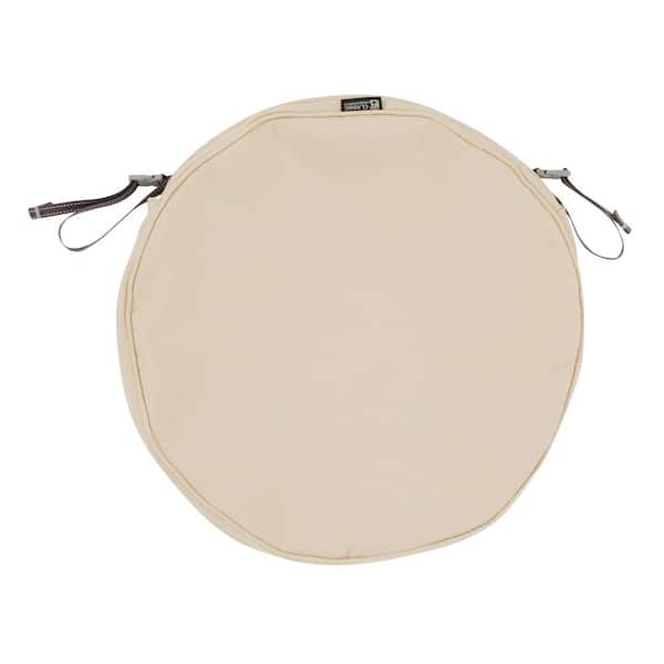 Classic Accessories Montlake Fade Safe Antique Beige 18 in. Round Outdoor Seat Cushion Cover